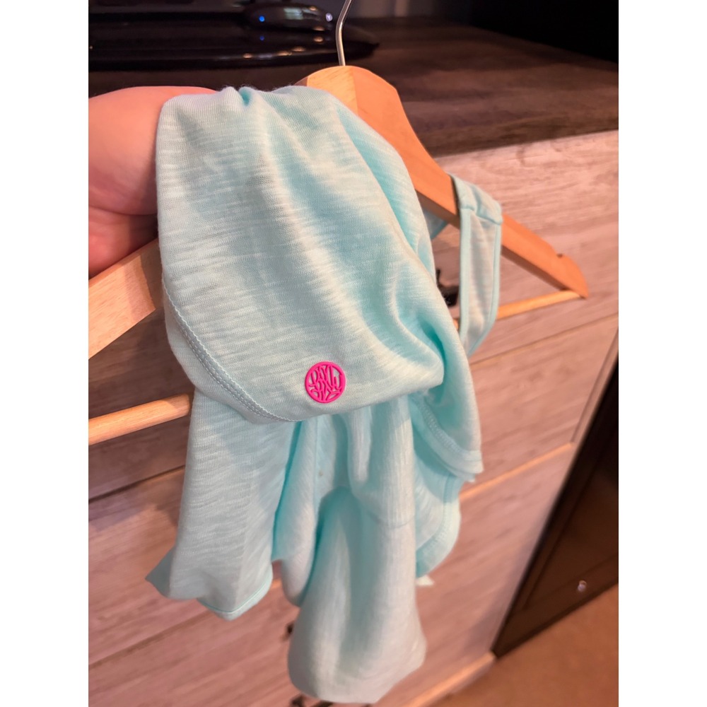 Lilly Pulitzer Kai Tank Seasalt Blue Luxletic Slub Racerback Keyhole XS - Picture 6 of 6